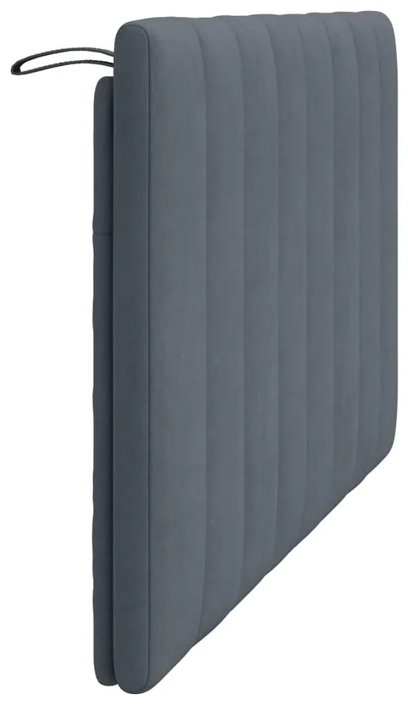 sötétszürke bársony fejtámla párna Hanko 120 cm