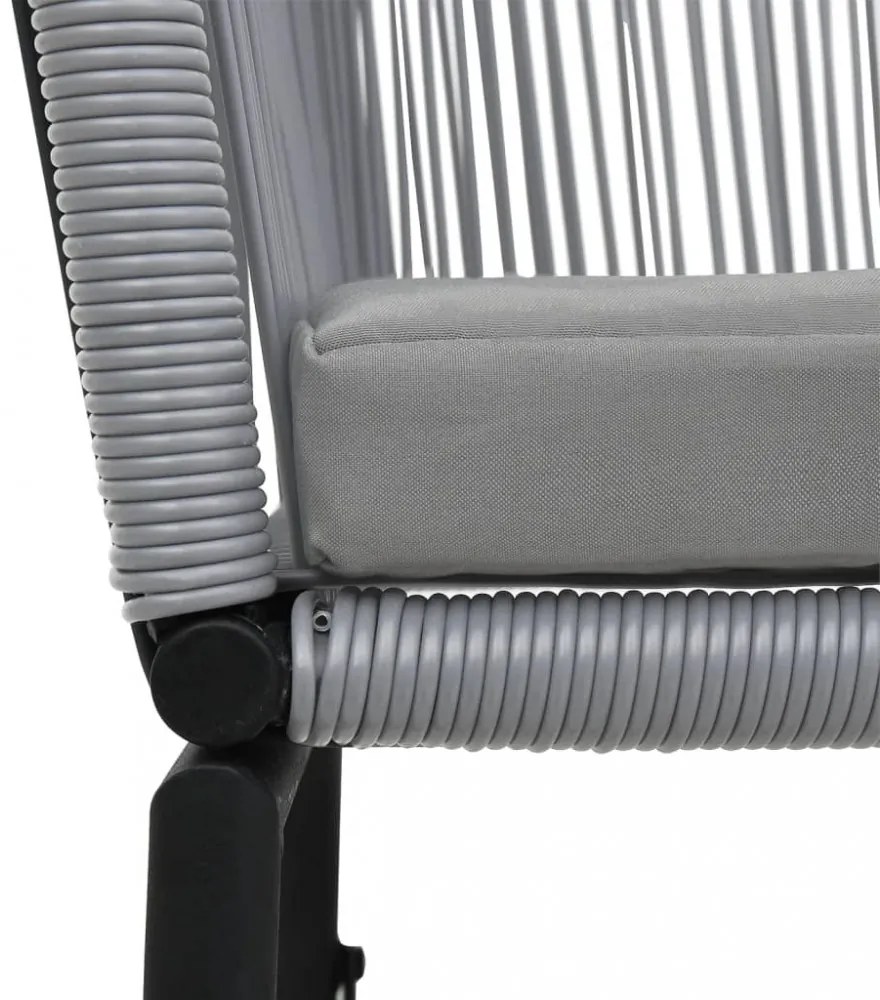 2 db antracitszürke PE rattan kerti szék