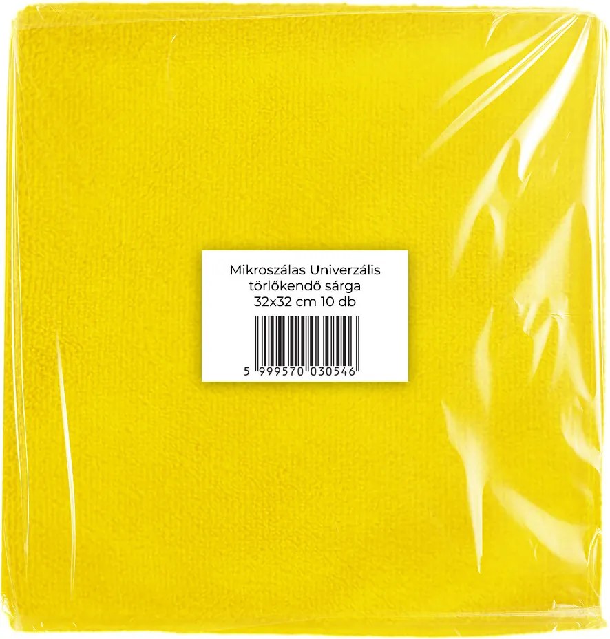 Mikroszálas törlőkendő 32x32cm 300g/m2 sárga 10 db-os
