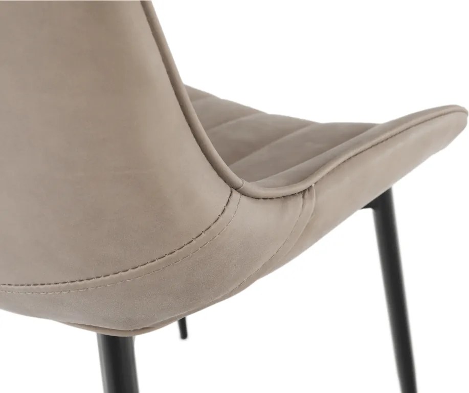 Szék, ekobőr szürkésbarna taupe/fekete, HAZAL