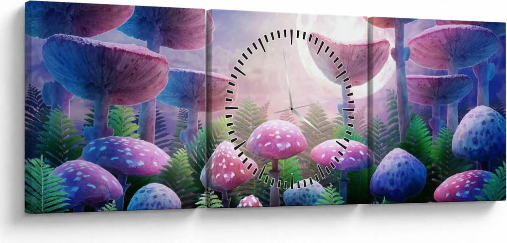Kép - Gomba teliholdkor, grafika (órával) (90x30 cm)
