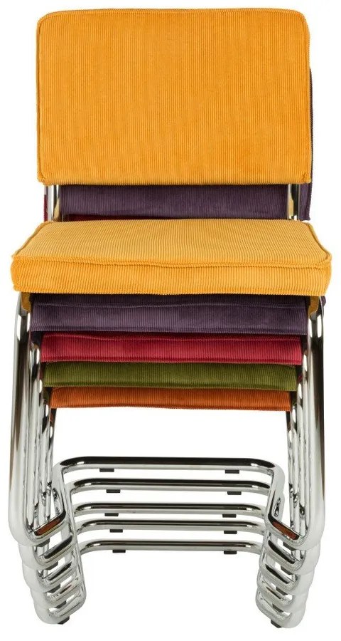 Szürke kárpitozott hinta étkezőszék szett 2 db-os Ridge Kink Rib – Zuiver