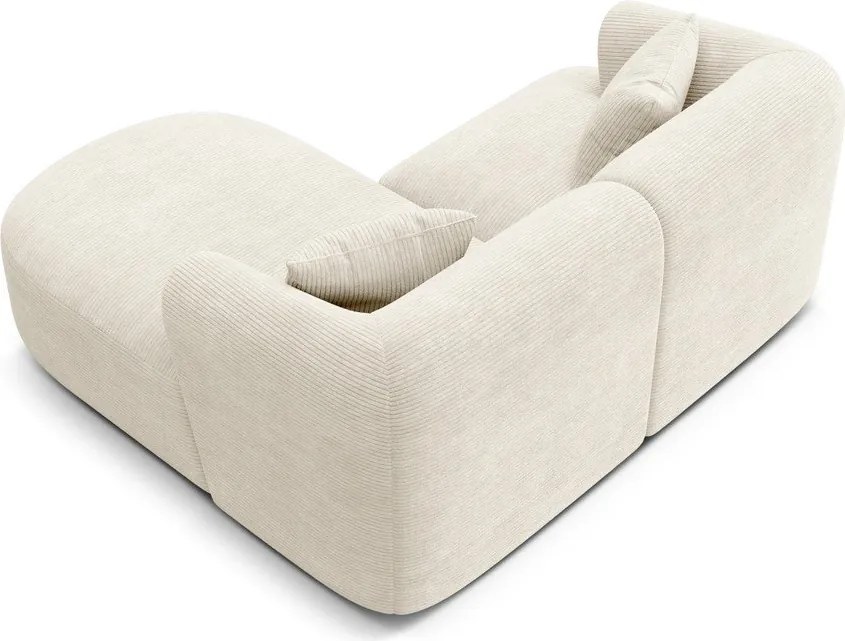 Bézs kordbársony sarokkanapé (jobb oldali-heverő résszel) Campi – Cosmopolitan Design