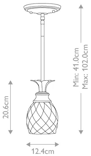 Hinkley HK-PLANTATION-MP-BB - Csillár rúdon PLANTATION 1xE27/60W/230V arany