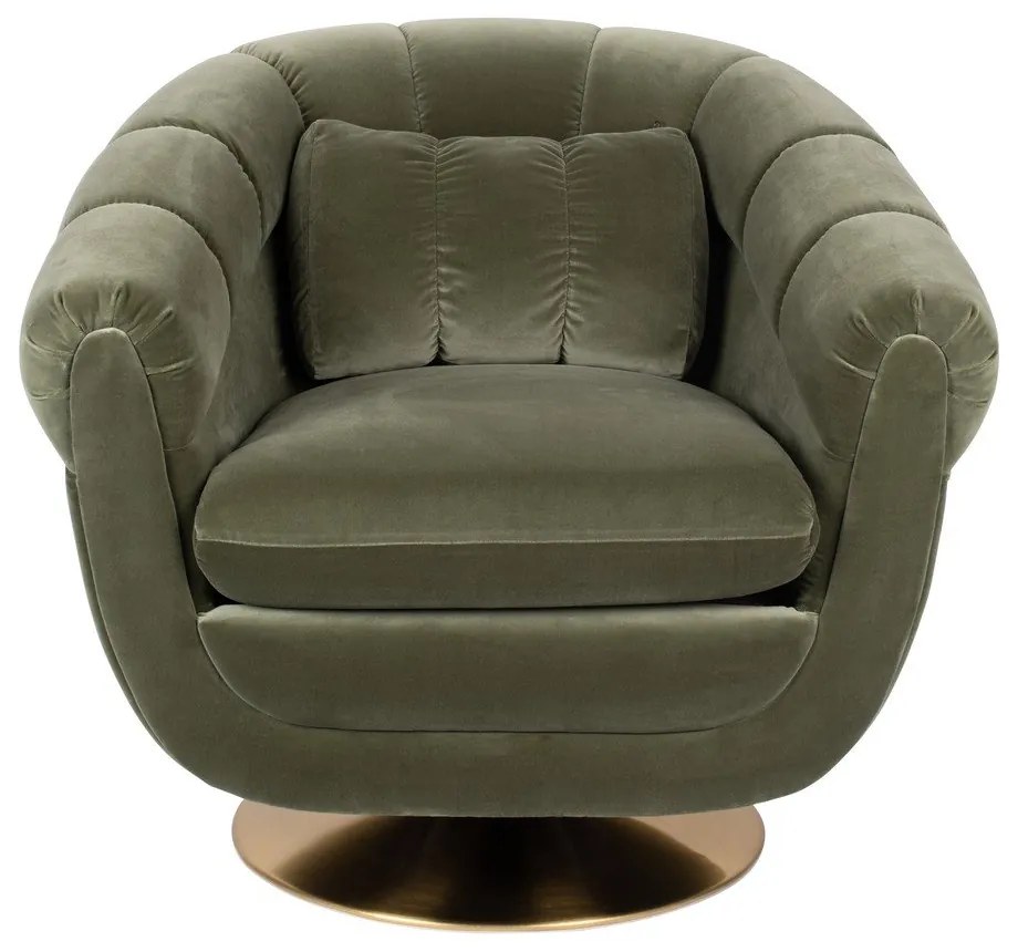 Memeber olívazöld bársony fotel - Dutchbone