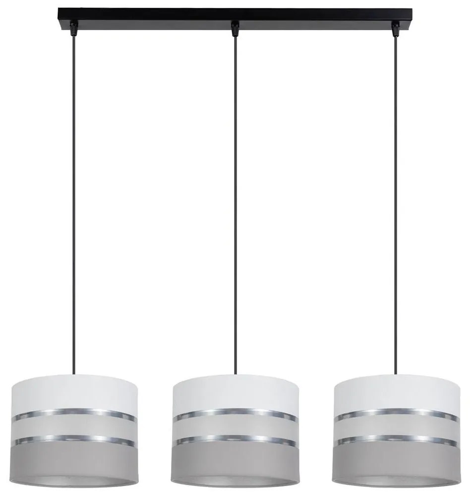 Csillár zsinóron CORAL 3xE27/60W/230V fehér/szürke