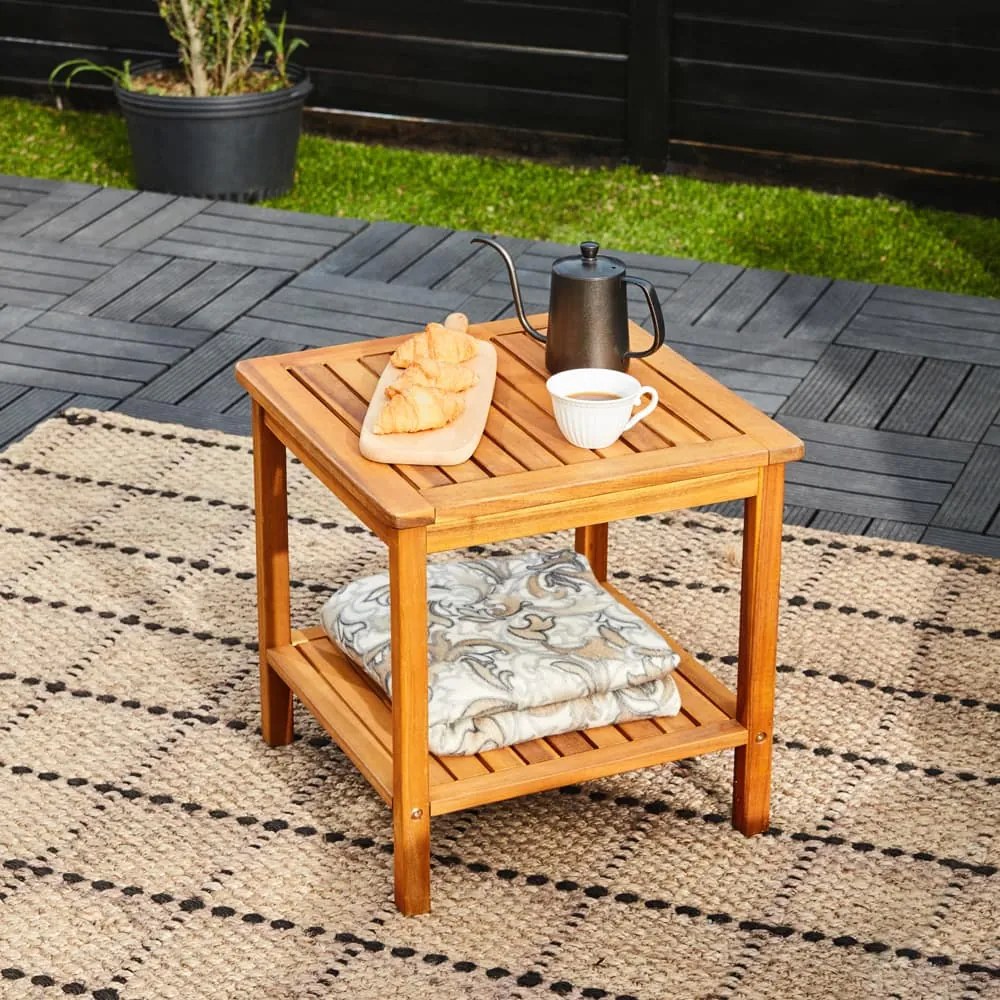 WASHINGTON fa tárolóasztal, 45x45x45cm, barna Casaria