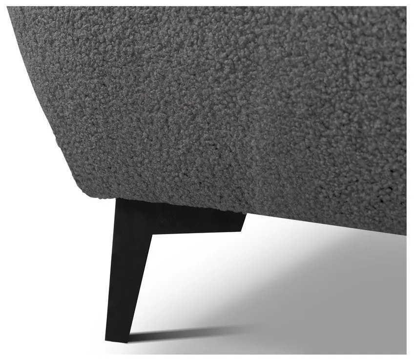 Sötétszürke kárpitozott ágyneműtartós franciaágy ágyráccsal 160x200 cm Makapu – Makamii