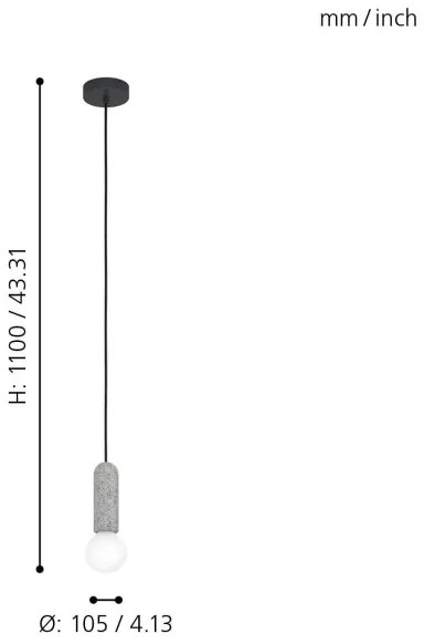 Eglo 39831 - Csillár zsinóron GIACONECCHIA 1xE27/40W/230V