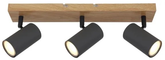 Globo 57911-3G - Spotlámpa ROBBY 3xGU10/35W/230V szürke/barna