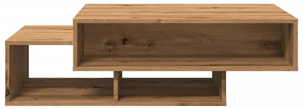 kézműves tölgy színű szerelt fa dohányzóasztal 105 x 55 x 32 cm