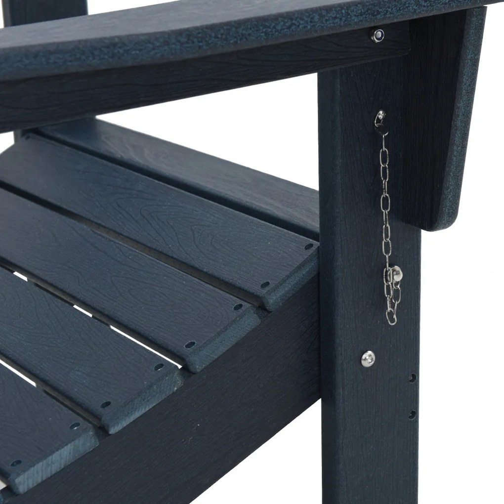 Összecsukható Adirondack Székek 2 db Tengerészkék 74.5x80.5x90 cm HDPE