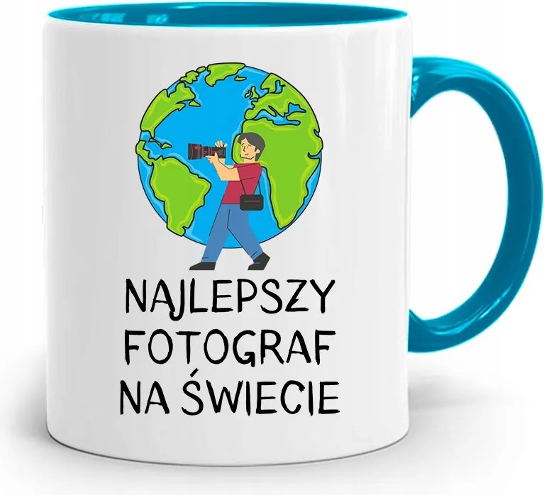 Kék Fotós Bögre A Világ Legjobbja fényképes nyomattal