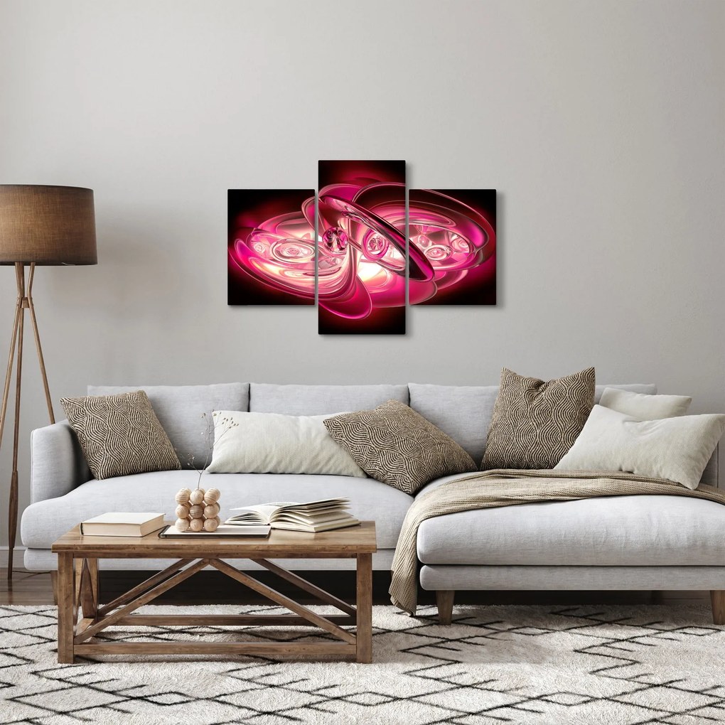 Rózsaszín fraktálos kép (90x60 cm)