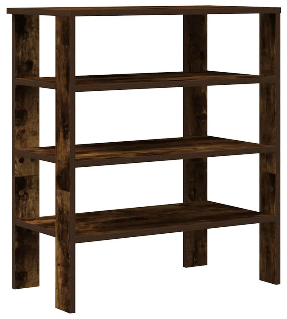 füstös tölgy színű szerelt fa cipőtartó 61x32x70 cm