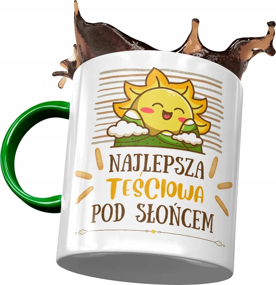 Zöld bögre anyósnak, fényképes nyomott mintás ajándék