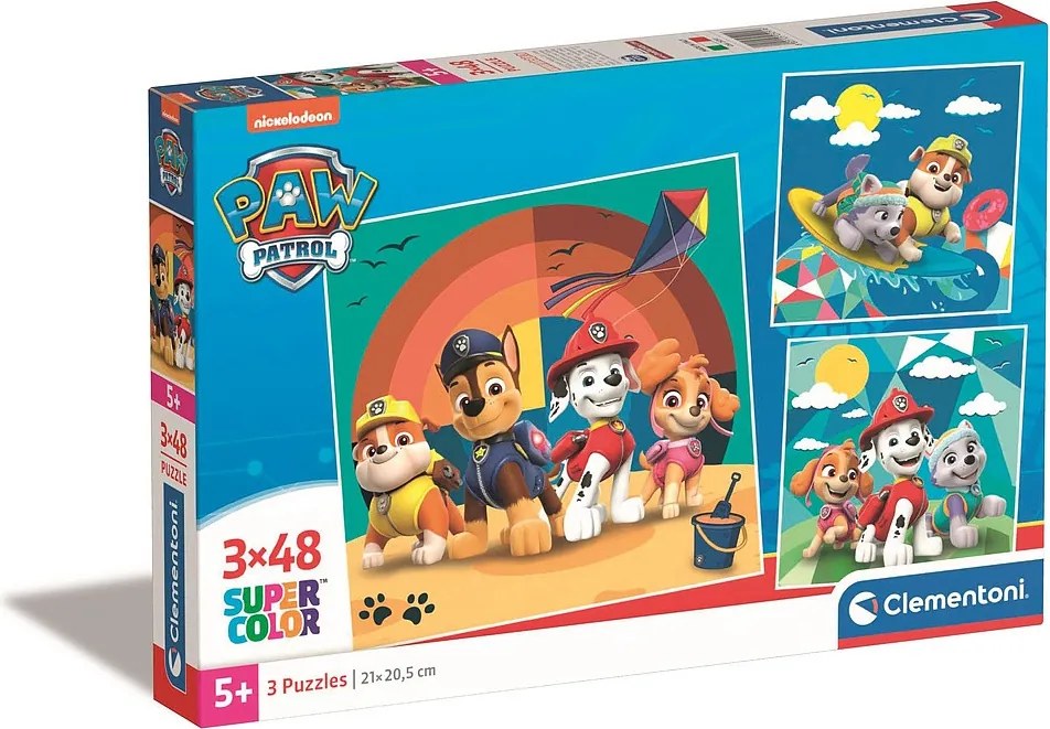 Mancs Őrjárat Beach 3x48 db-os puzzle Clementoni