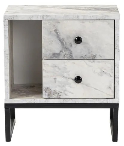 Éjjeliszekrény Glimmer - Fressia Marble, Fekete