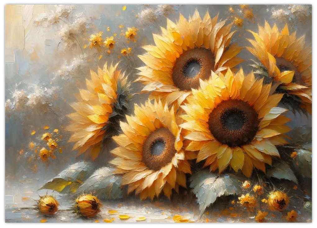 Kép - Napraforgók festménye (70x50 cm)