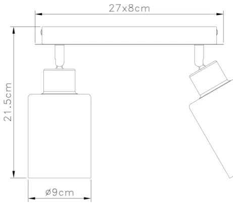 Globo 15465-2 - Spotlámpa HADERA 2xE27/15W/230V