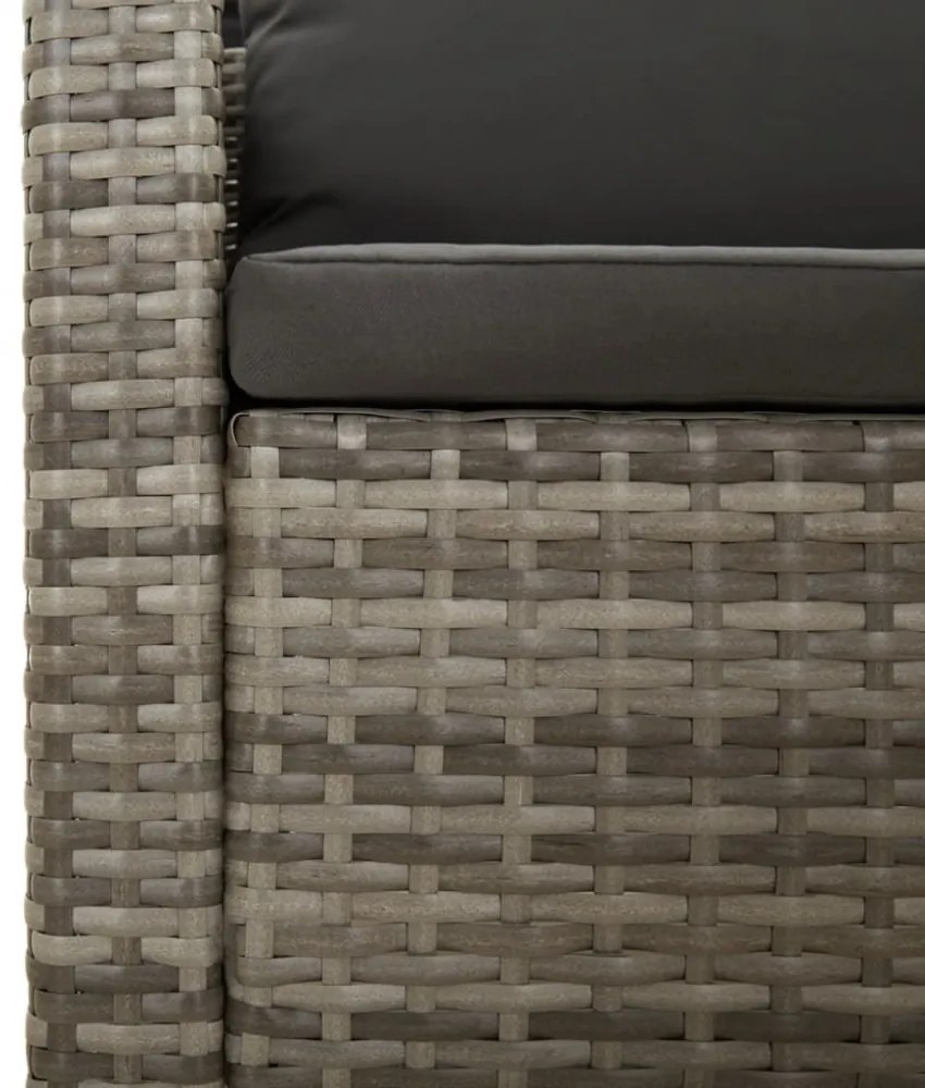 szürke polyrattan kerti fotel párnával