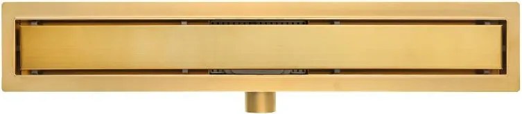 AREZZO design 2in1 800 mm-es rozsdamentes acél folyóka, szálcsiszolt arany