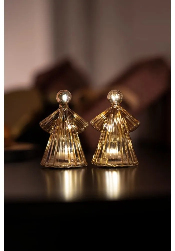 Barna fénydekoráció készlet 2 db-os ø 6,5 cm Alberte – Sirius