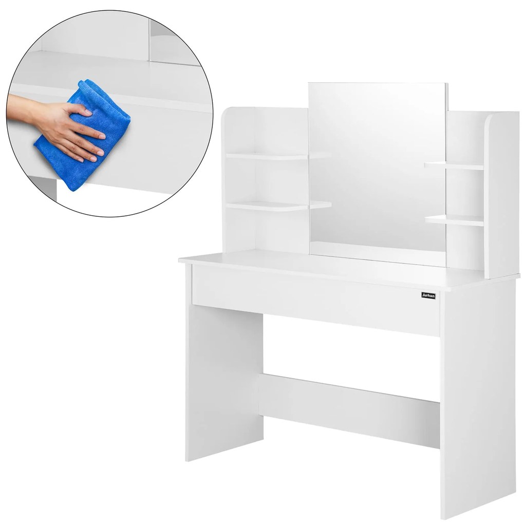 LUCIA fésülködőasztal, 108x40x140cm, fehér Jurhan