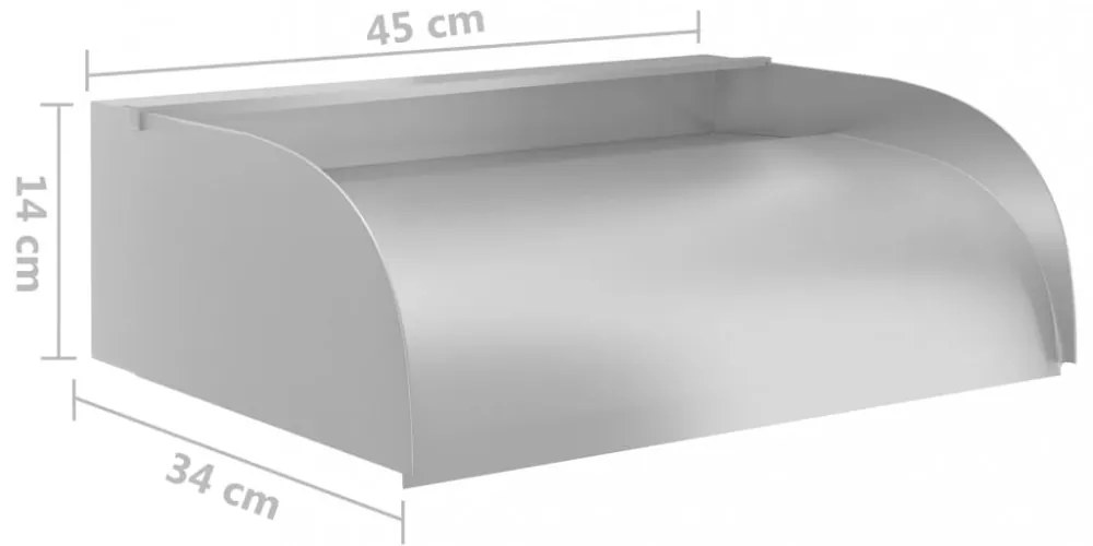 304-es rozsdamentes acél vízesés LED-ekkel 45 x 34 x 14 cm