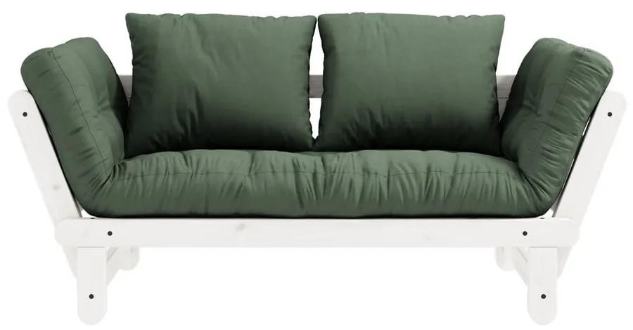 Beat White/Olive Green zöld kinyitható kanapé - Karup Design