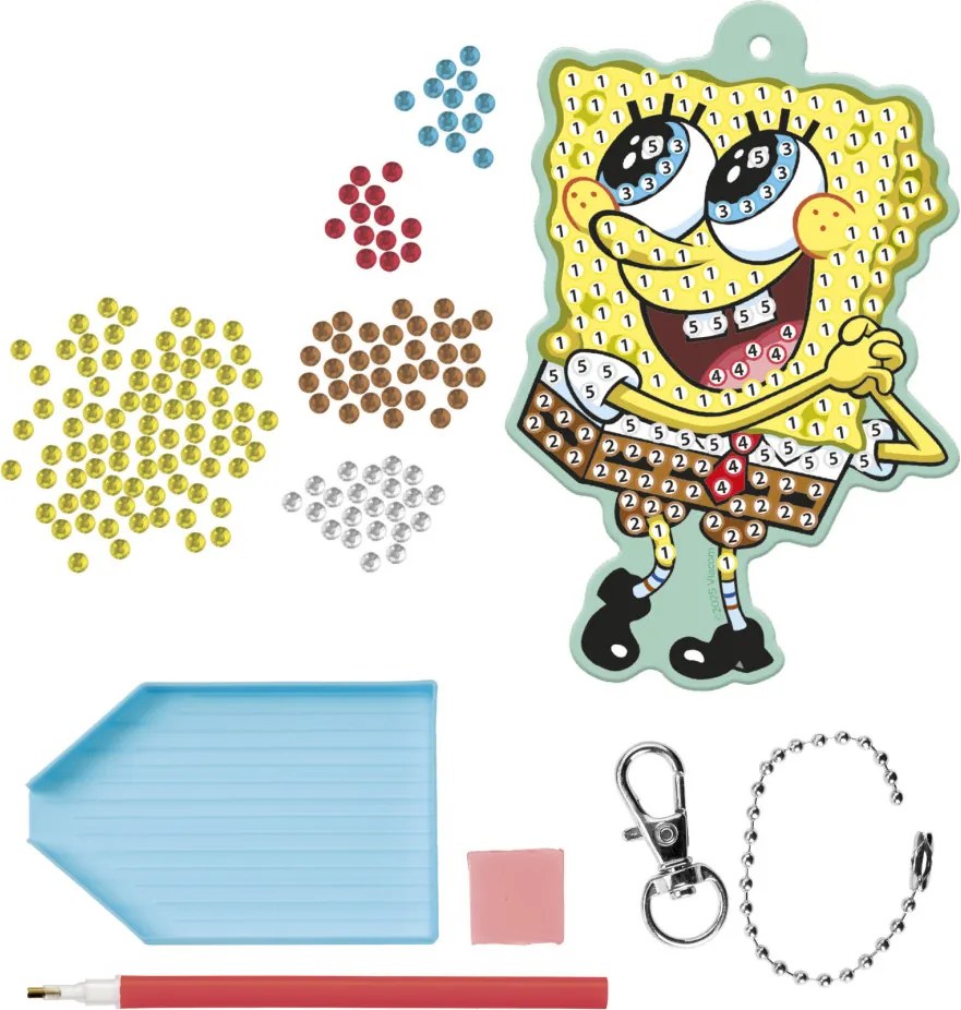 SpongyaBob Smile gyémántszemes kulcstartó készítő szett