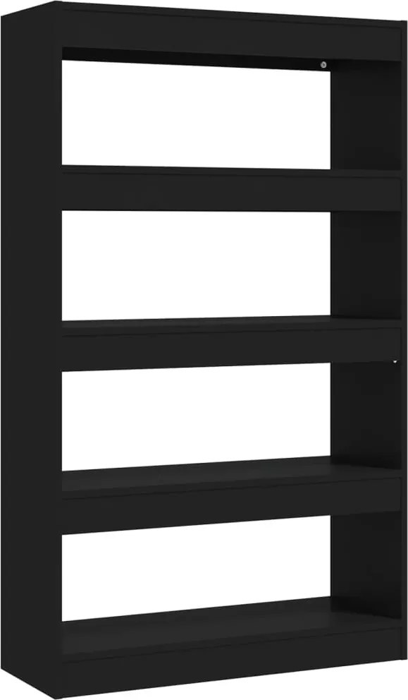 vidaXL fekete szerelt fa könyvszekrény/térelválasztó 80x30x135 cm