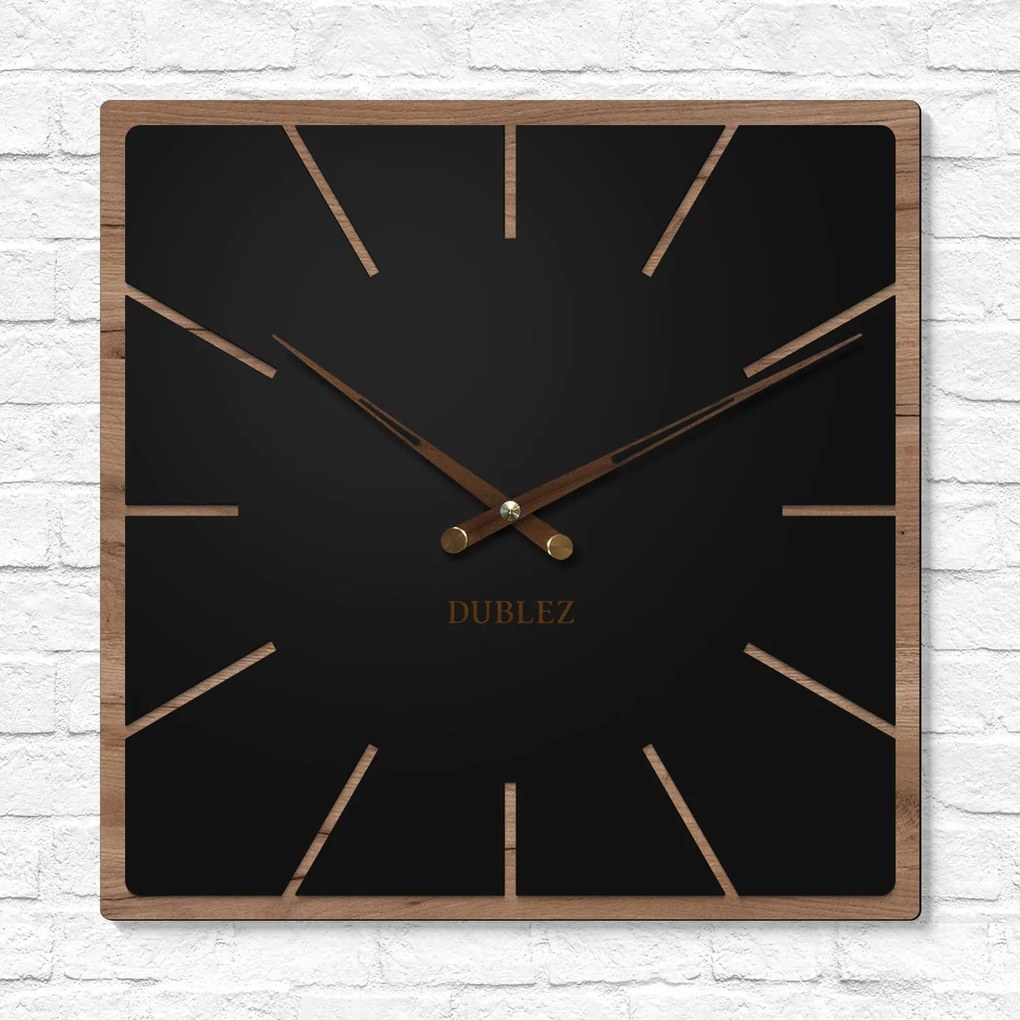 DUBLEZ | Dizájnos fa falióra - Noir
