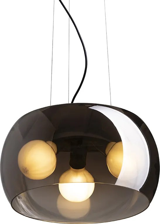 RENDL AMANDA závěsná matná černá kouřové sklo 230V LED E27 3x15W