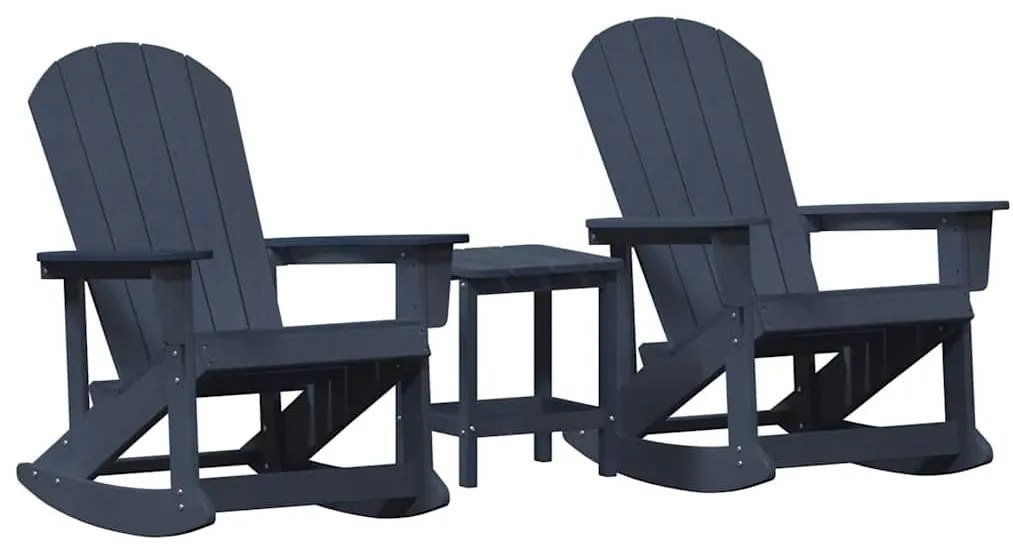 Kerti lounge szett 3 pcs Tengerészkék HDPE