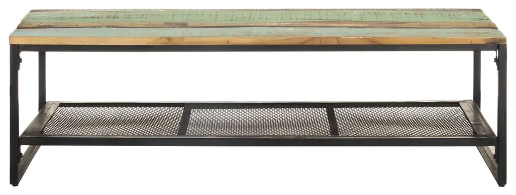 Tömör újrahasznosított fa dohányzóasztal 110 x 60 x 35 cm