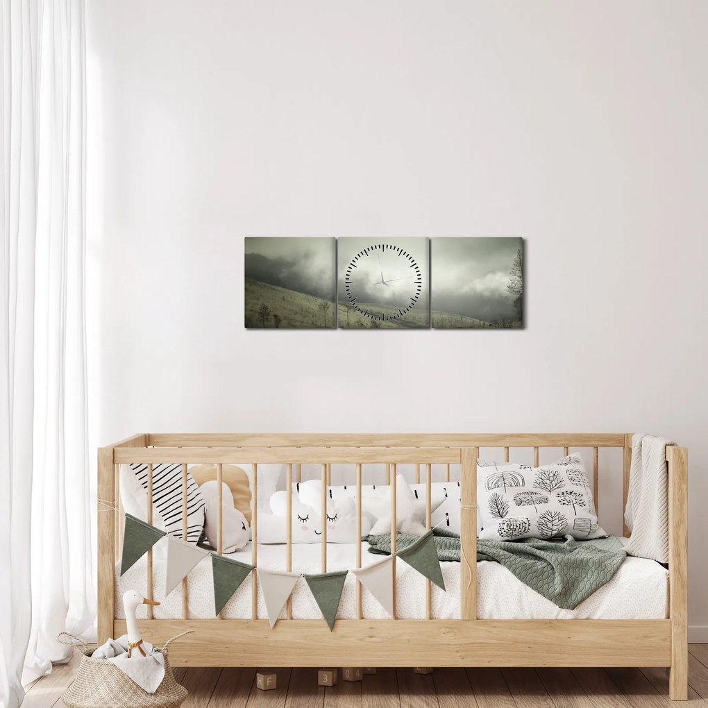A vihar előtti táj képe (órával) (90x30 cm)