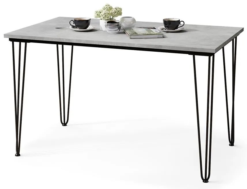 HALIJA étkezőasztal, szürke beton kivitelben