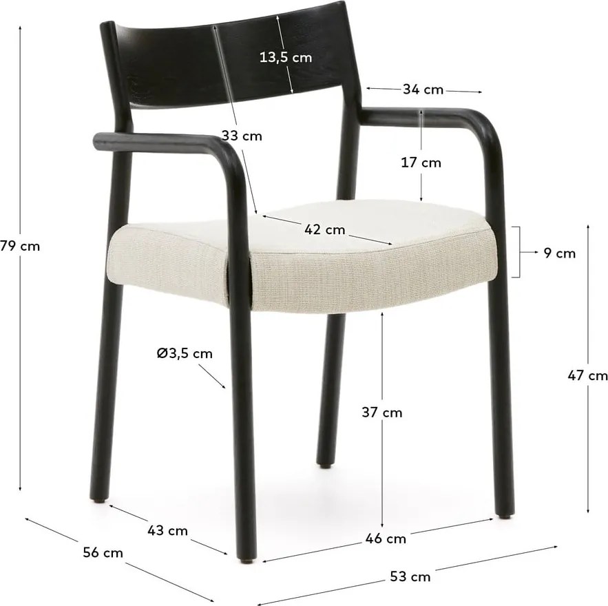 Fekete-bézs étkezőszék Falconera – Kave Home