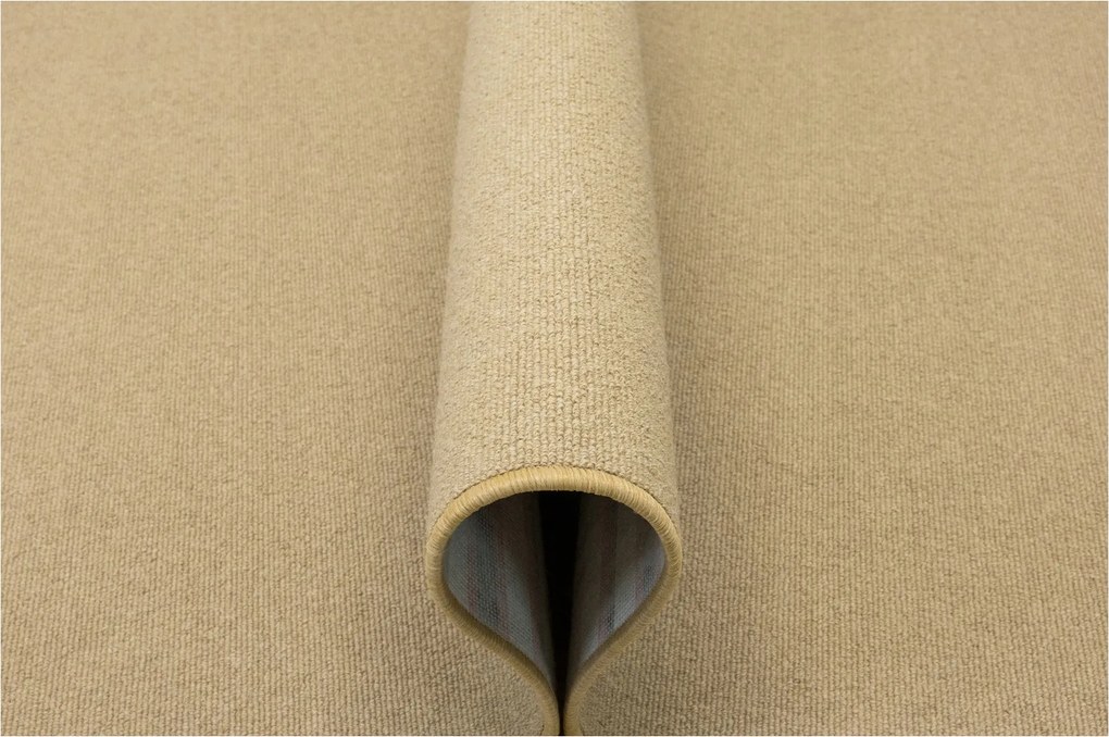 Gyapjú Szőnyeg Bézs Hurkos Szövésű Chelsea Nappaliba 150x250 cm