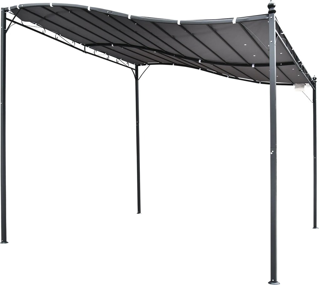 Outsunny Pergola Kert Pavilon Napernyő Fedelet A Fém Szürke 297x297cm | Aosom