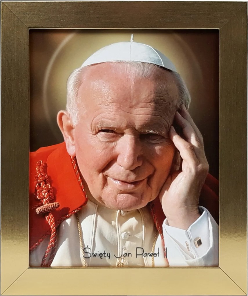 Vászonkép 30x25 Szent II. János Pál Pápa Arany Keret