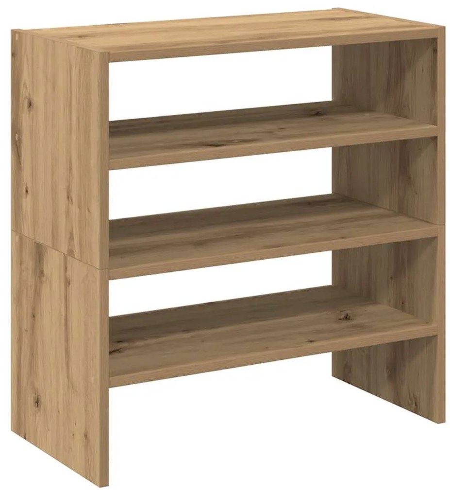 2 db kézműves tölgy cipőtartó állvány halmozható 60x30x30,5 cm