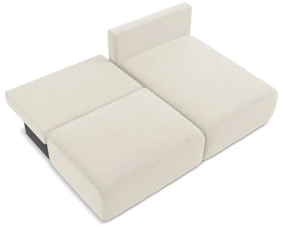 Krémszínű kinyitható-tárolóhelyes sarokkanapé (jobb oldali) Kalena – Makamii