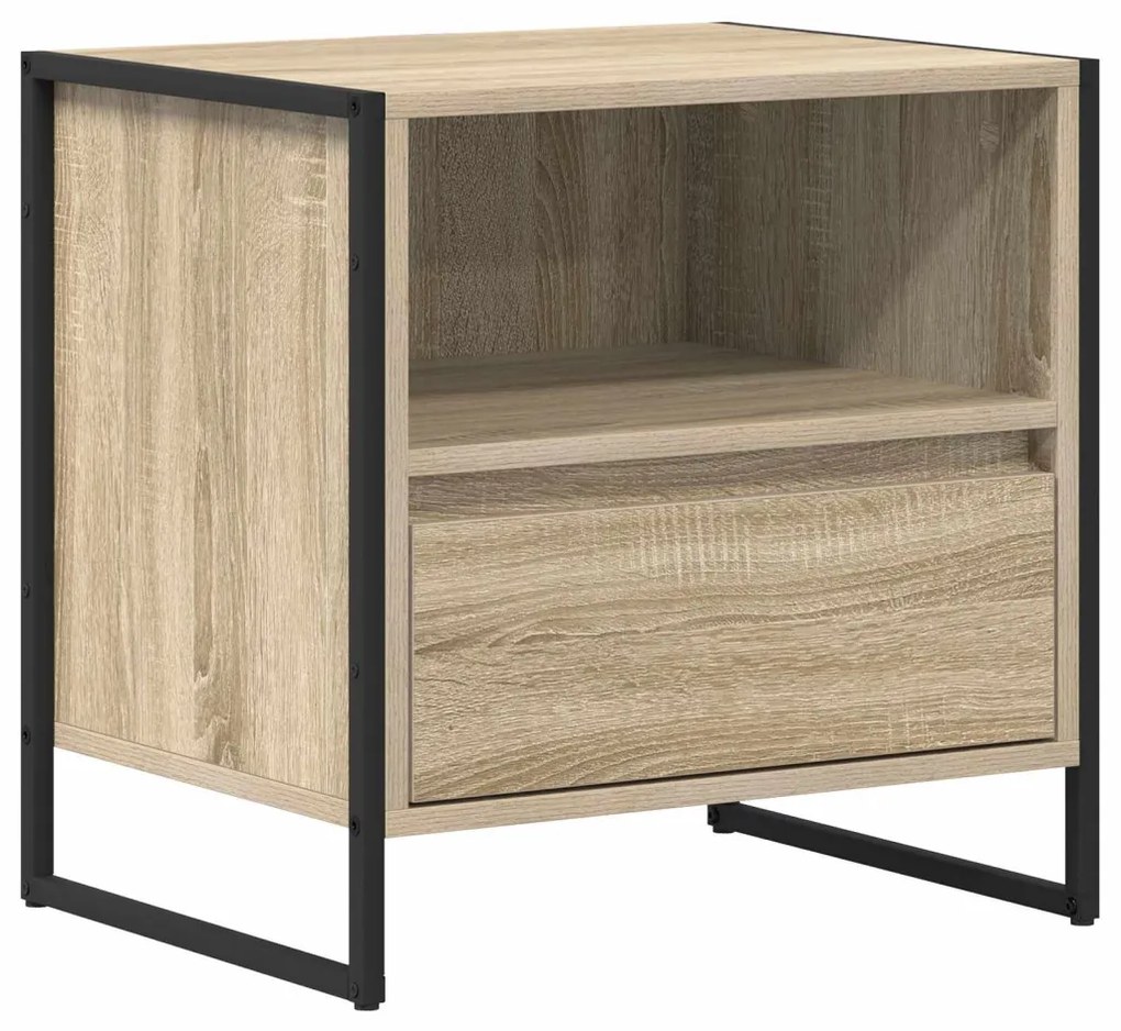 vidaXL Éjjeli asztal fiókkal 2 pcs Sonoma 50 x 39,5 x 50 cm Faanyag