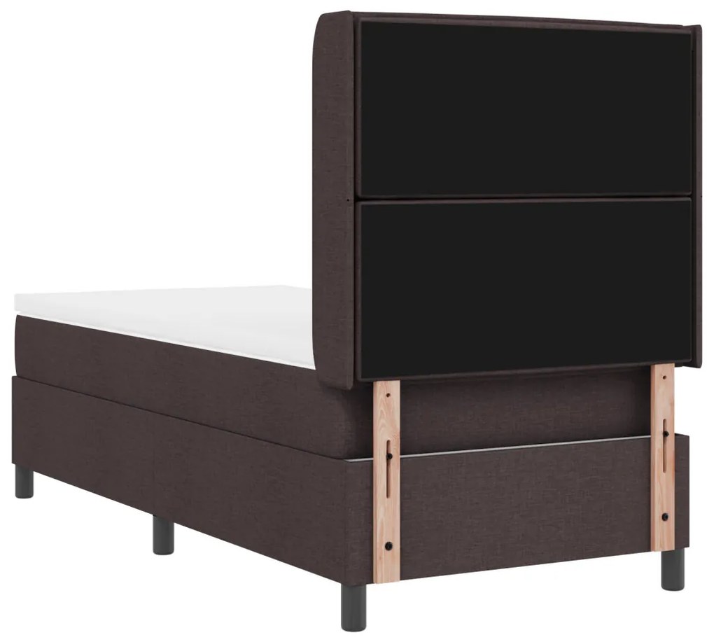 Boxspring Ágy Matrac Kávébarna 90x200 cm Szövet