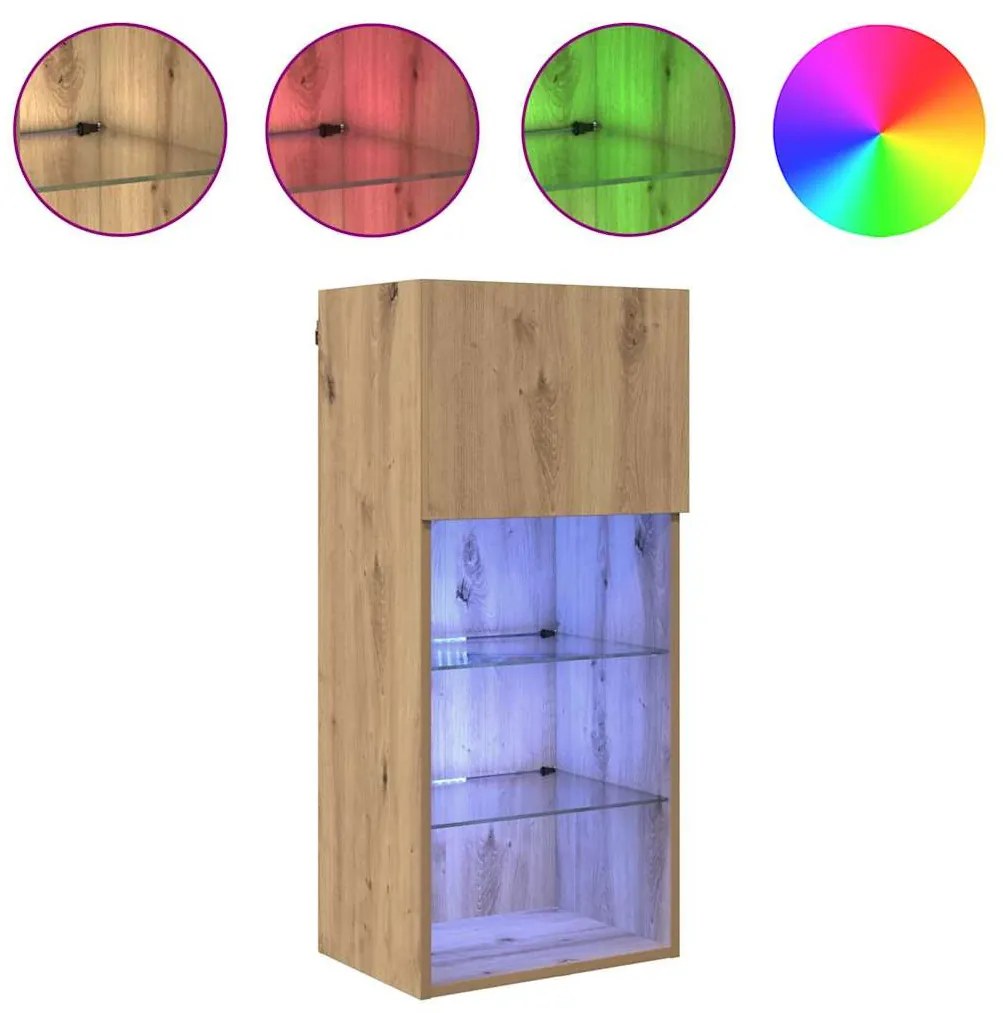 vidaXL Fali TV szekrények 2 pcs Artisan tölgy 40,5 x 30 x 90 cm