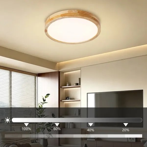 Brilagi - Fényerőszabályozható LED lámpatest WOODLINE LED/48W/230V 3000-6000K tölgy átm. 40 cm + távirányító