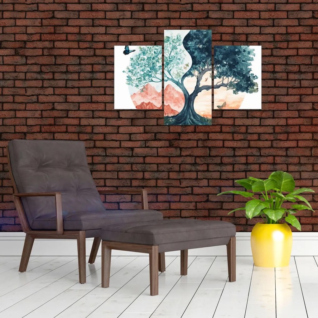 Kép – Akvarellfa tele élettel (90x60 cm)
