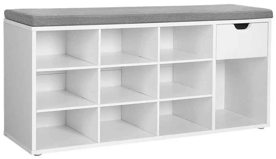 VOREN cipőtároló fehér/szürke